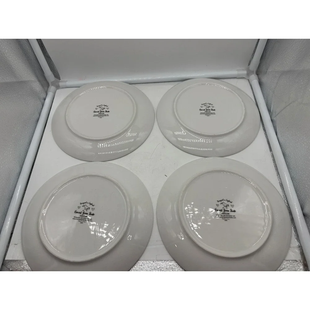 Harvest Green Studio Halloween Dog Cat Salad Dessert Plates (4)